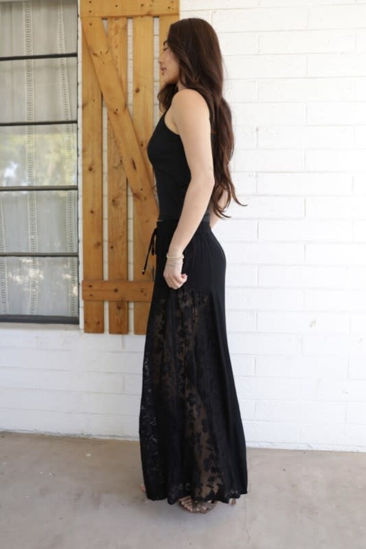 Lace Sides Wide Leg