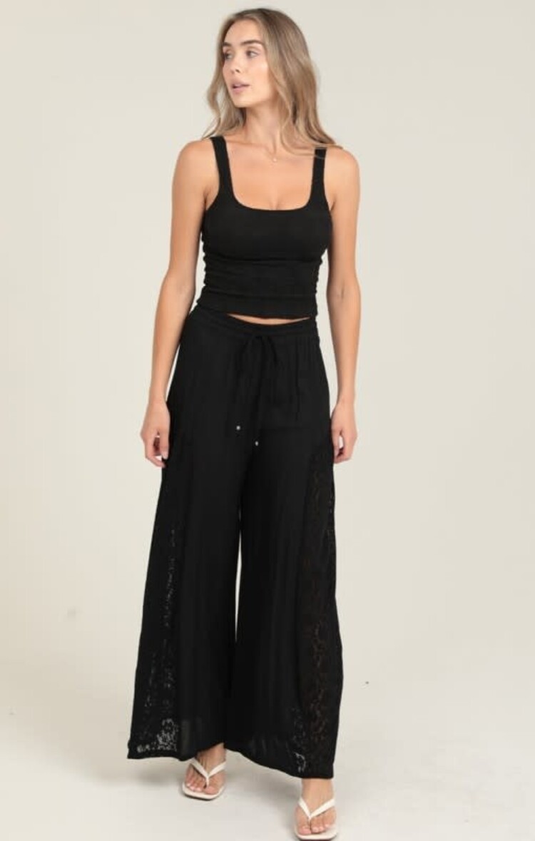 Lace Sides Wide Leg