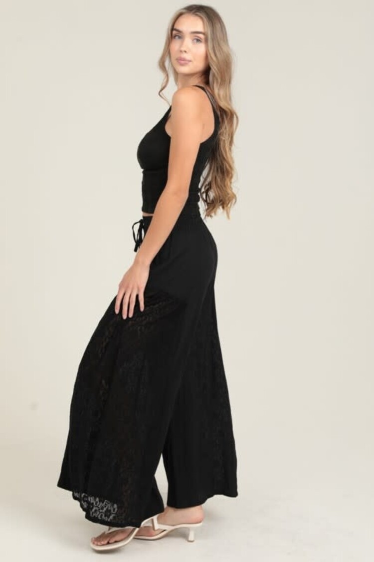Lace Sides Wide Leg