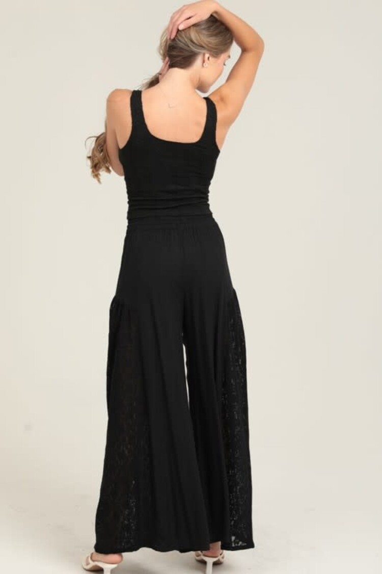 Lace Sides Wide Leg