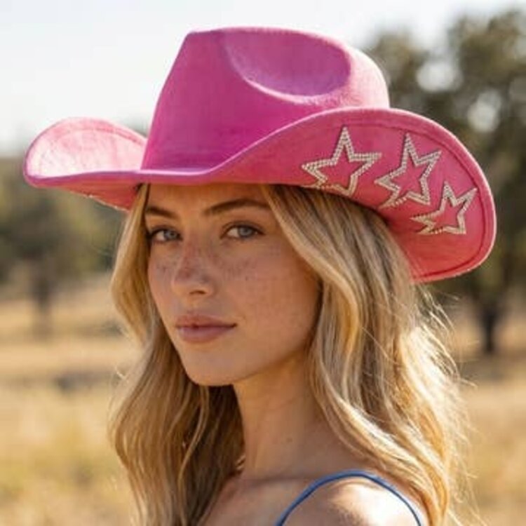 Studded Rhinestone Star CowGIRL Hat