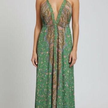 Karma Highway V-neck Halter Maxi Dress