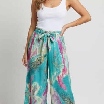 Karma Highway Elastic Waist Front Tie Pants