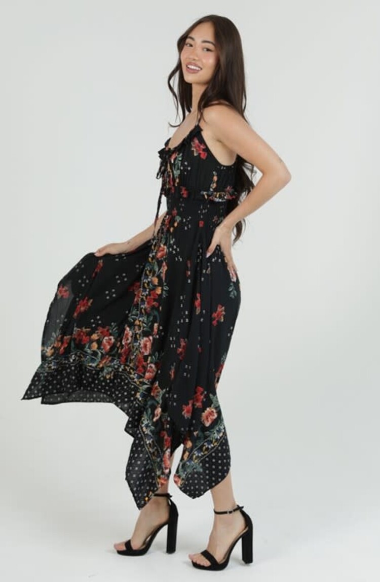 Hanky Hem Floral Midi Dress