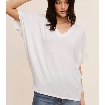 V-Neck Short Sleeve Pocketed Top