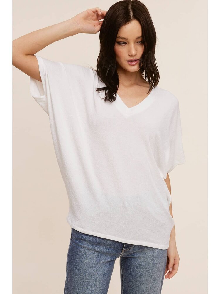 V-Neck Short Sleeve Pocketed Top