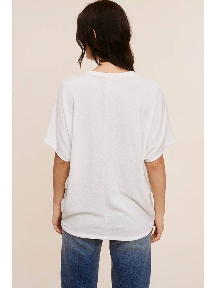 V-Neck Short Sleeve Pocketed Top