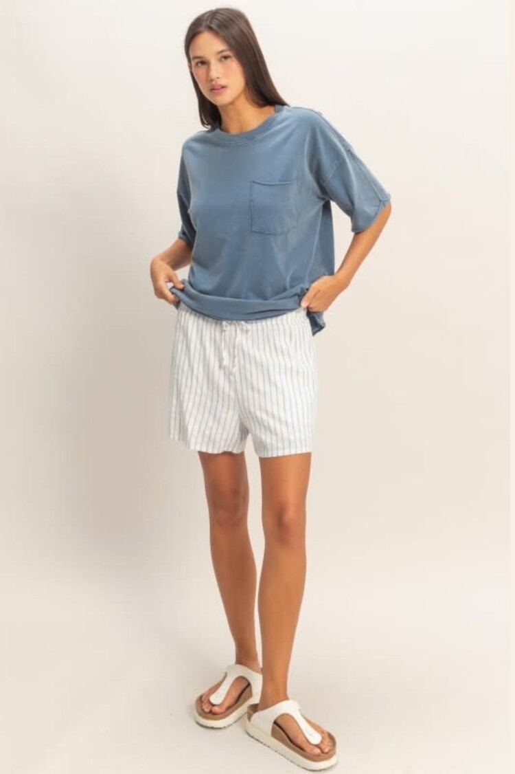 Striped Drawstring Shorts