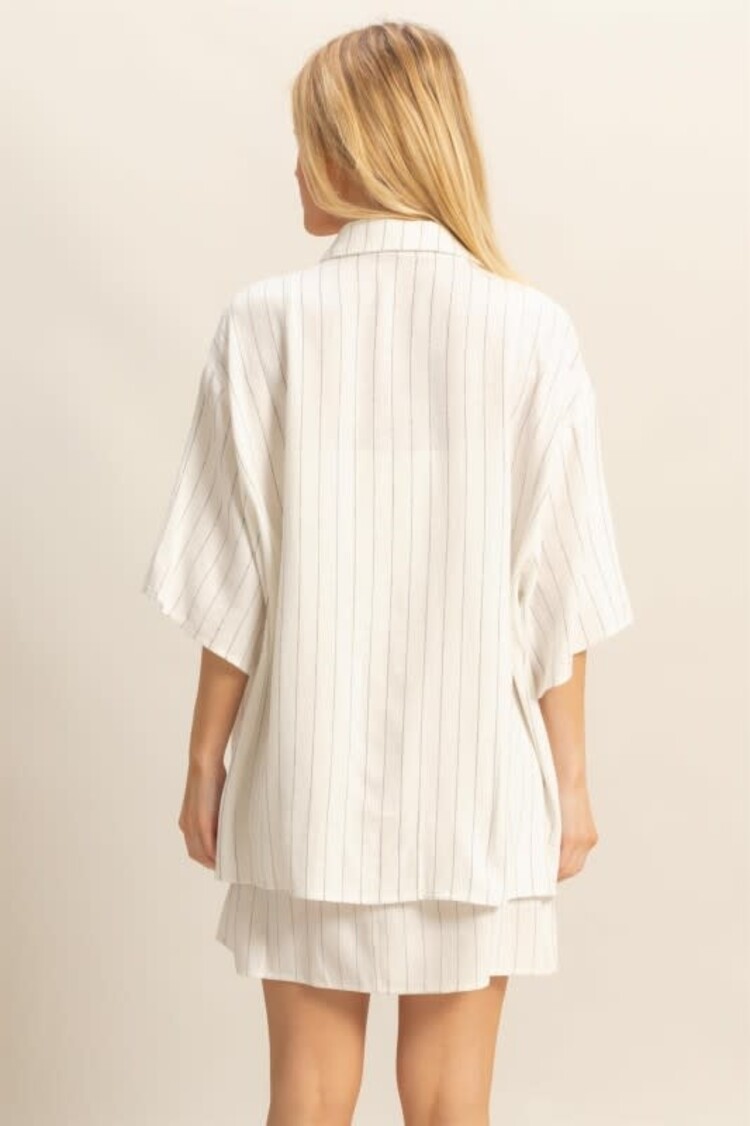 2-PC Striped Shirt Dress Set