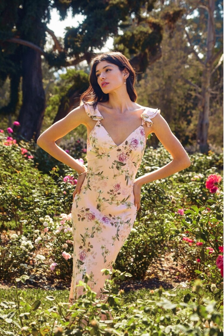 Floral Flutter Maxi Dress