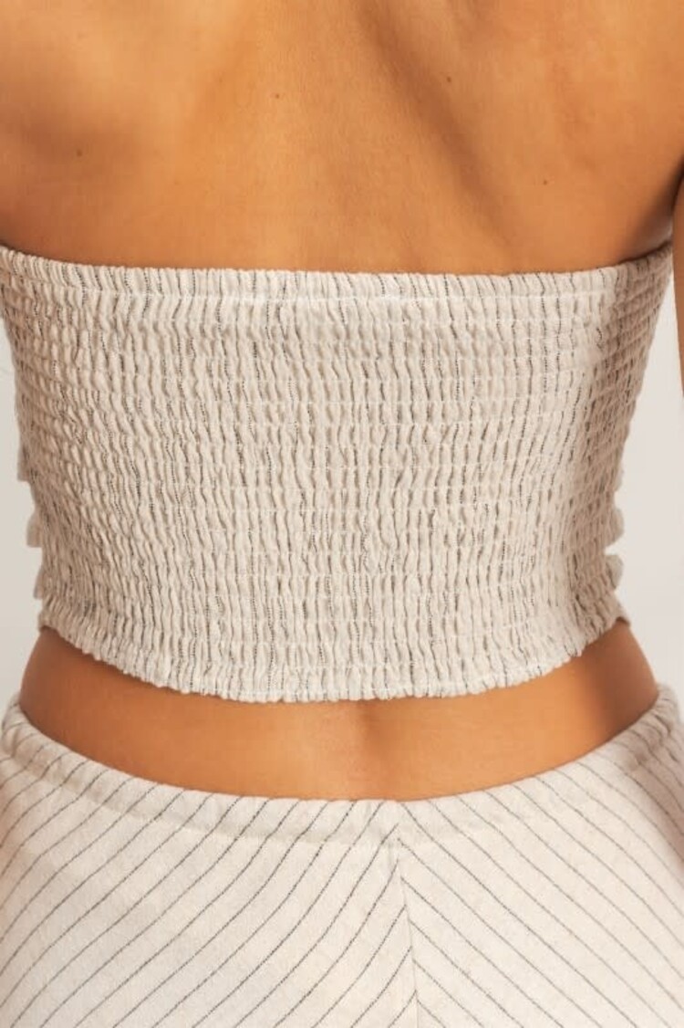 Striped Bandeau Drape Top