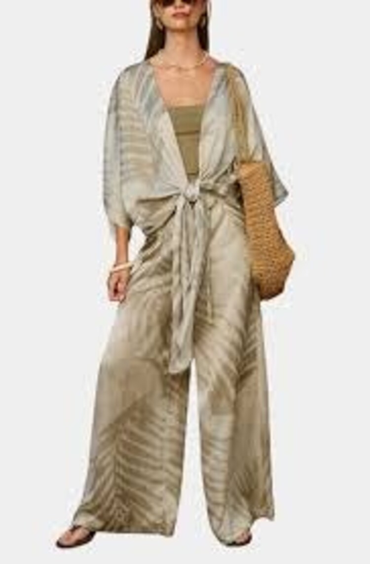 Palm Print Kimono