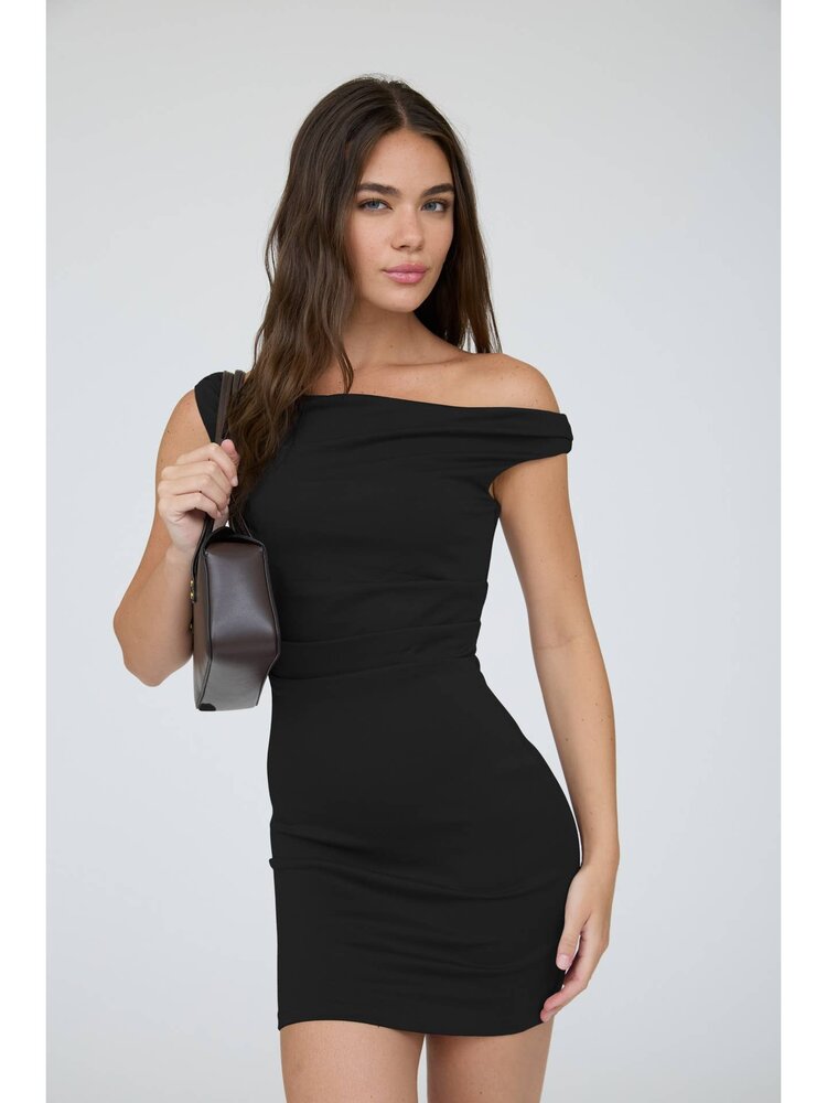 Off Shoulder Ruched Mini Dress