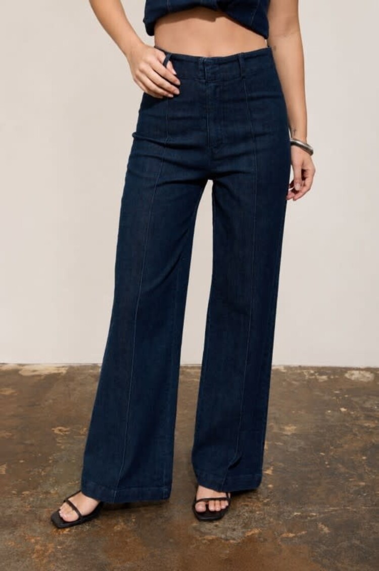 Front Seam Wide Leg Jeans
