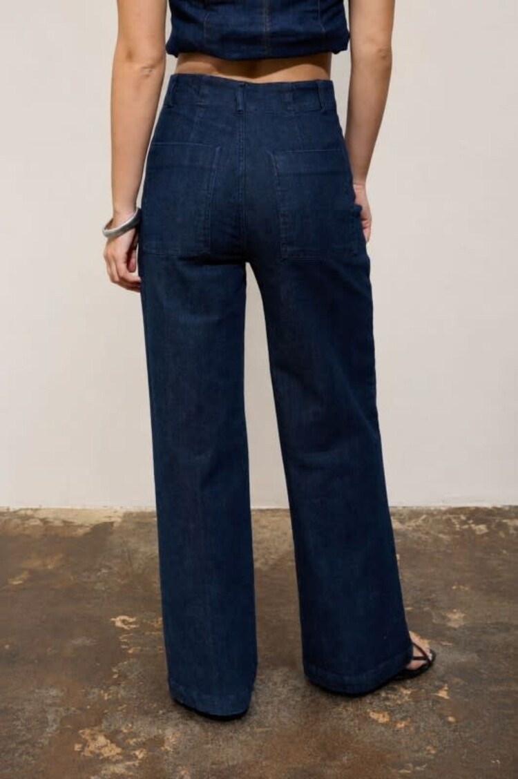 Front Seam Wide Leg Jeans