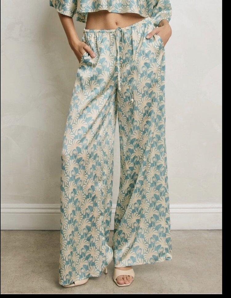 Printed Wide Leg Pants