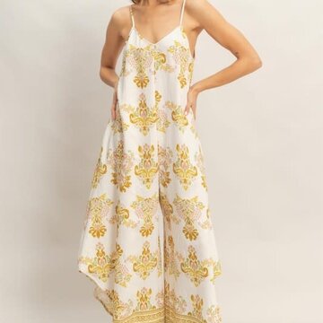 Floral Print Spaghetti Jumpsuit