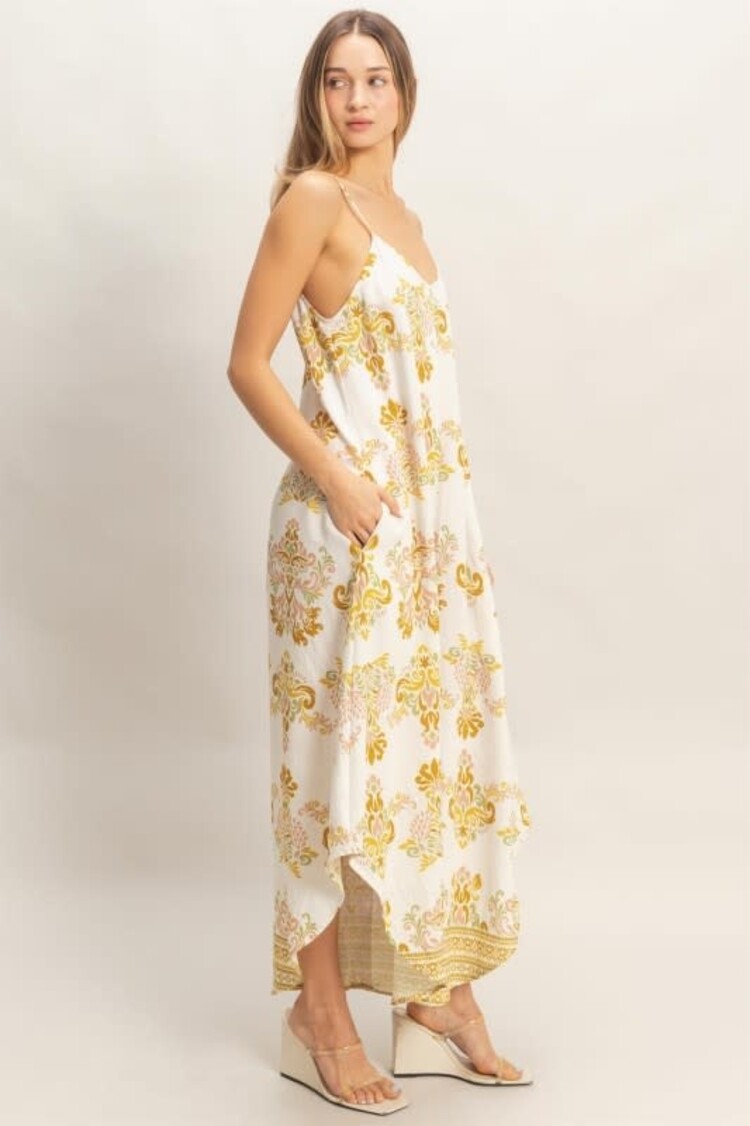 Floral Print Spaghetti Jumpsuit