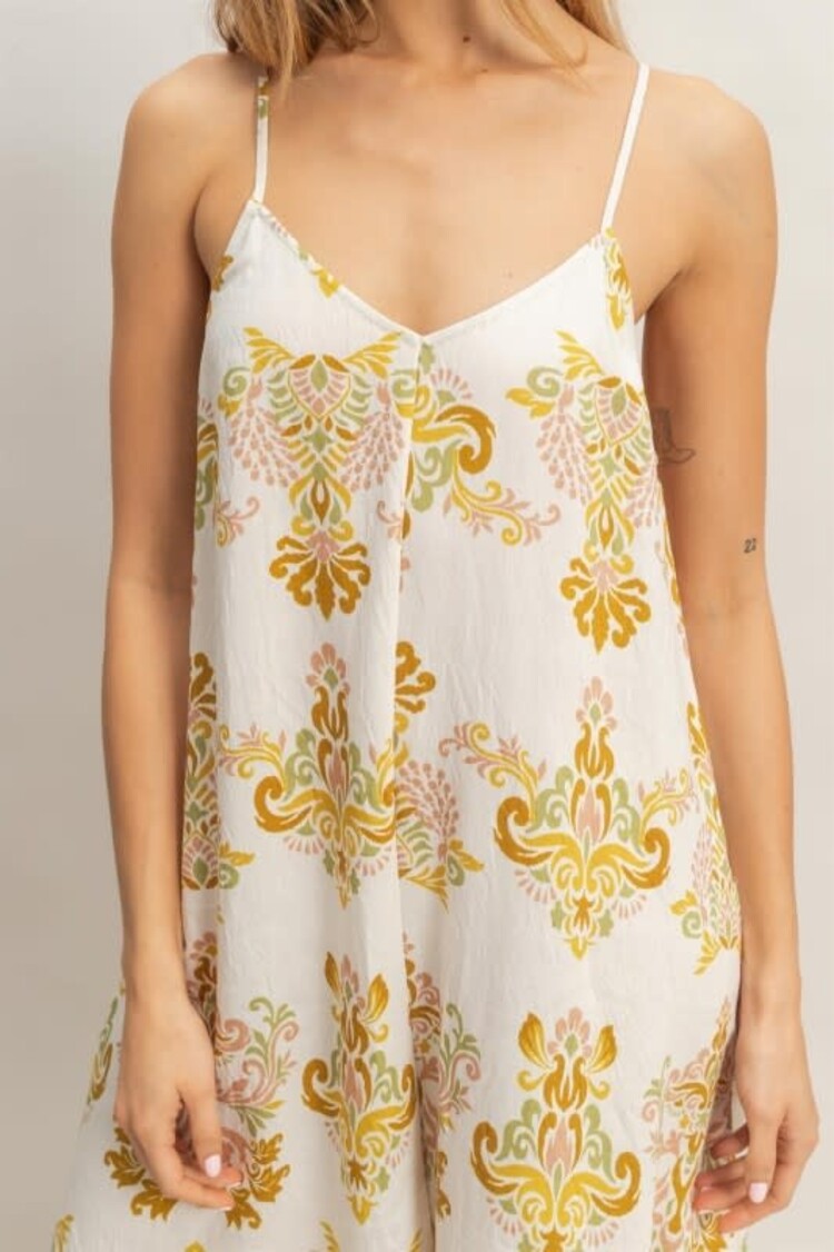 Floral Print Spaghetti Jumpsuit