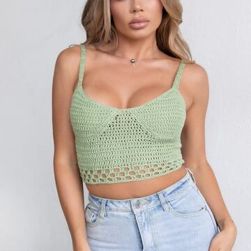 Back Lace Up Crochet Top