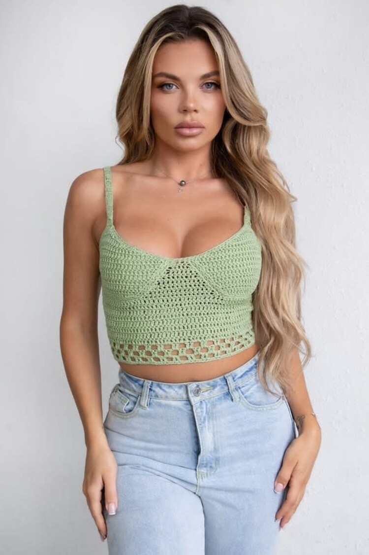 Back Lace Up Crochet Top