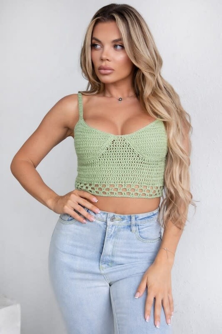 Back Lace Up Crochet Top