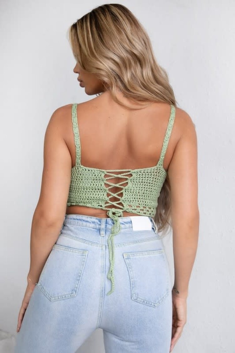 Back Lace Up Crochet Top