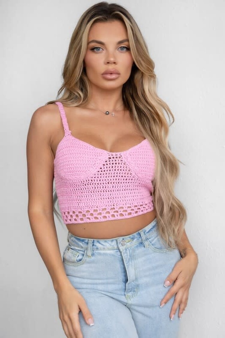 Back Lace Up Crochet Top