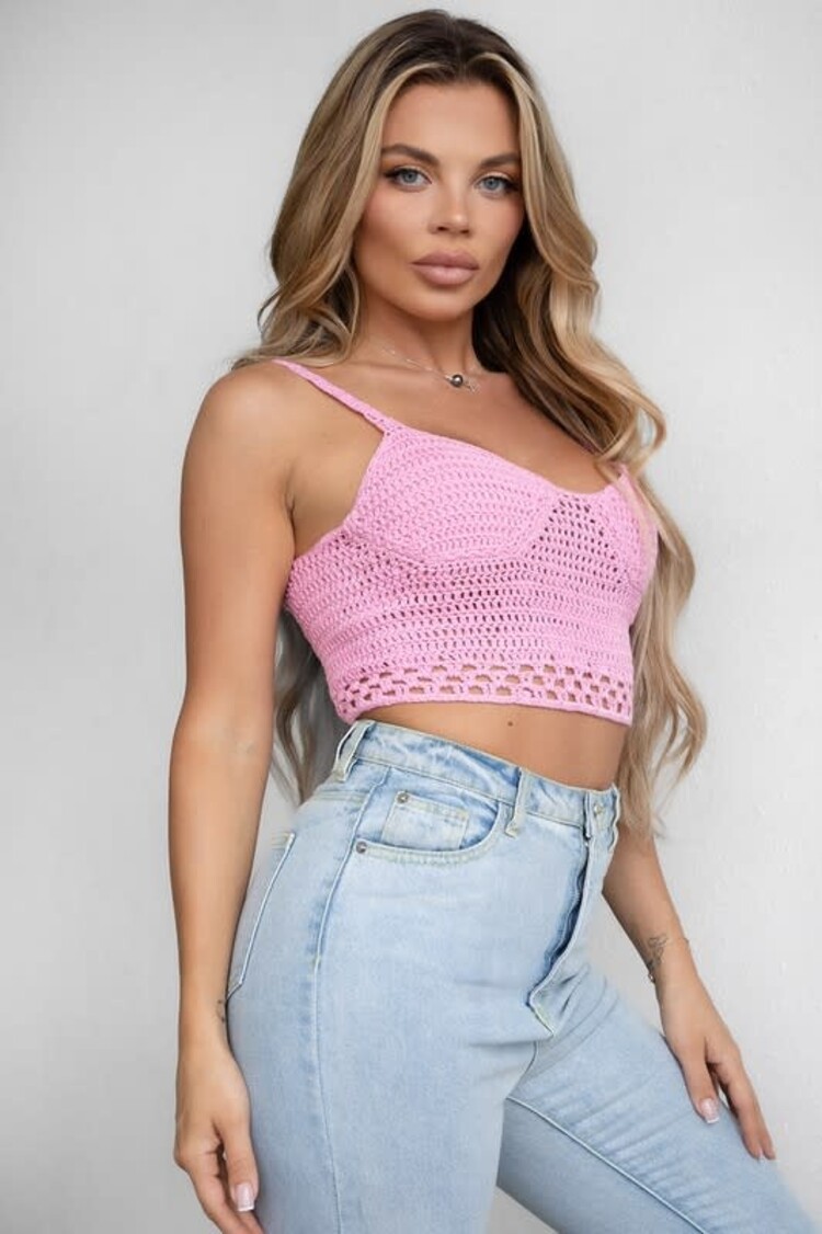 Back Lace Up Crochet Top