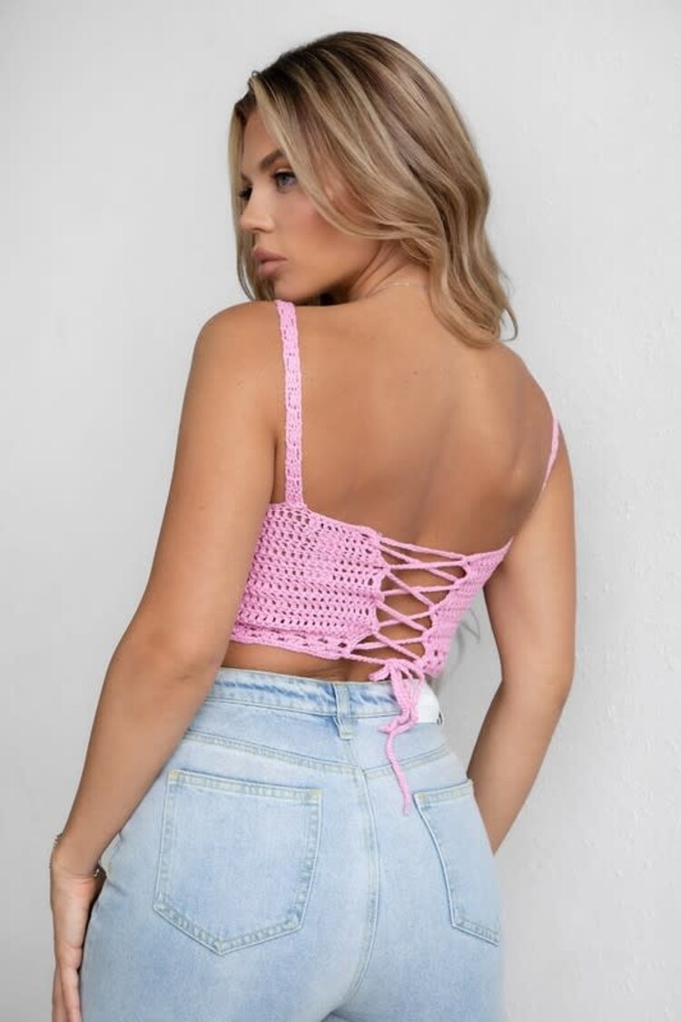 Back Lace Up Crochet Top