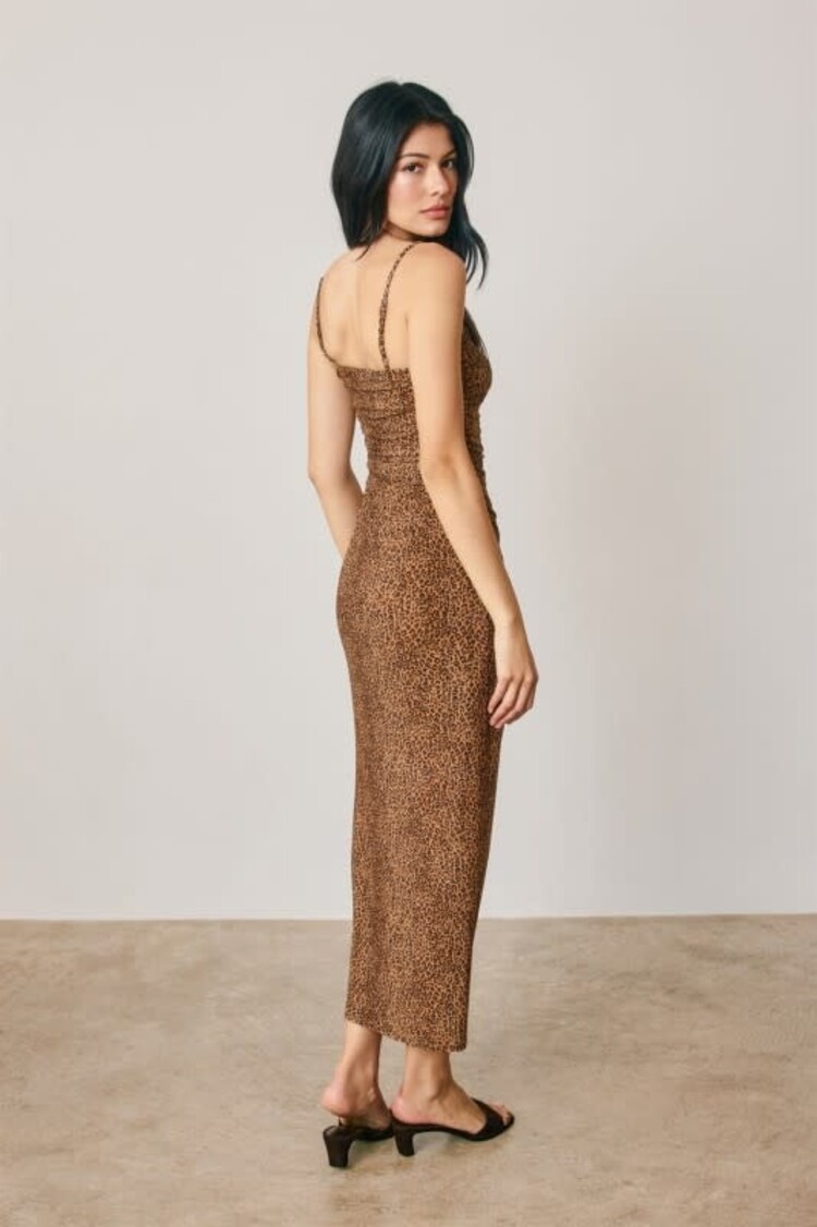Mesh Ruched Midi Dress