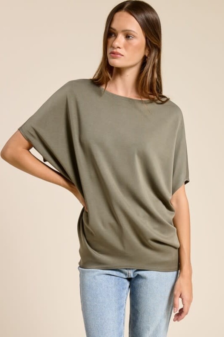 Short Sleeve Scuba Dolman Top