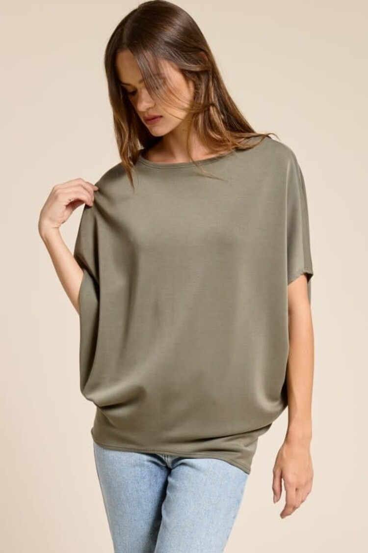 Short Sleeve Scuba Dolman Top
