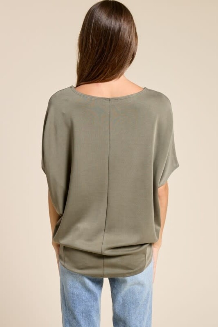 Short Sleeve Scuba Dolman Top