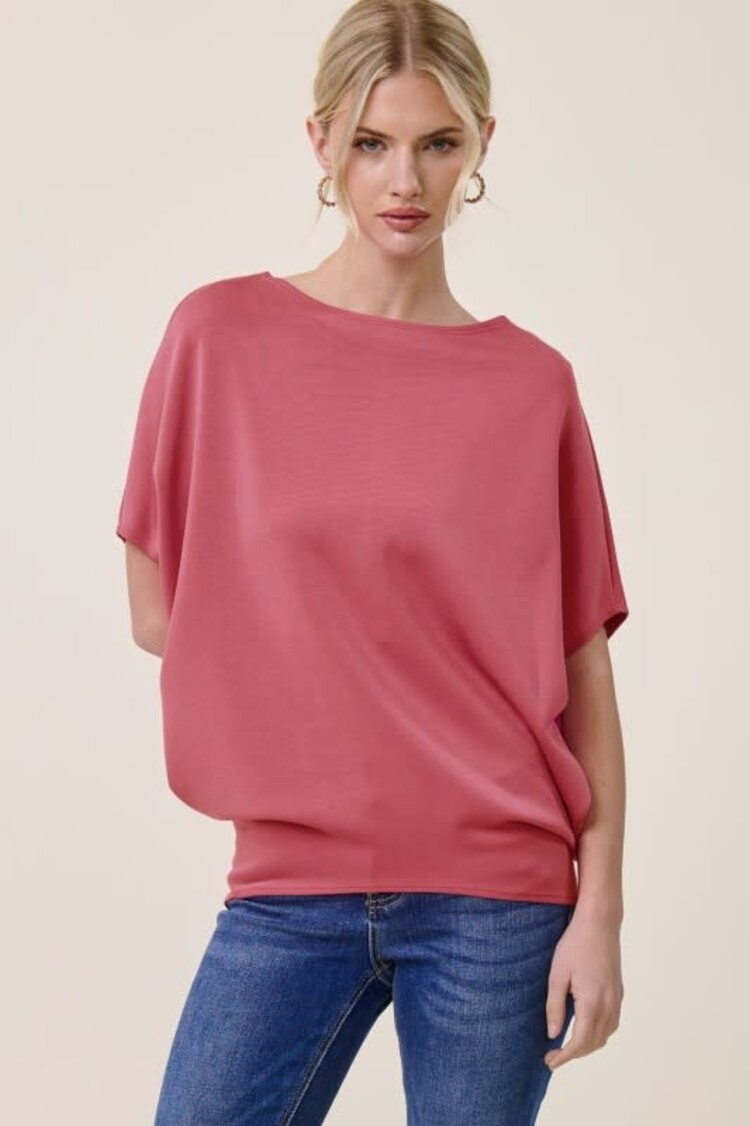 Short Sleeve Scuba Dolman Top