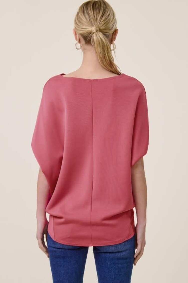 Short Sleeve Scuba Dolman Top
