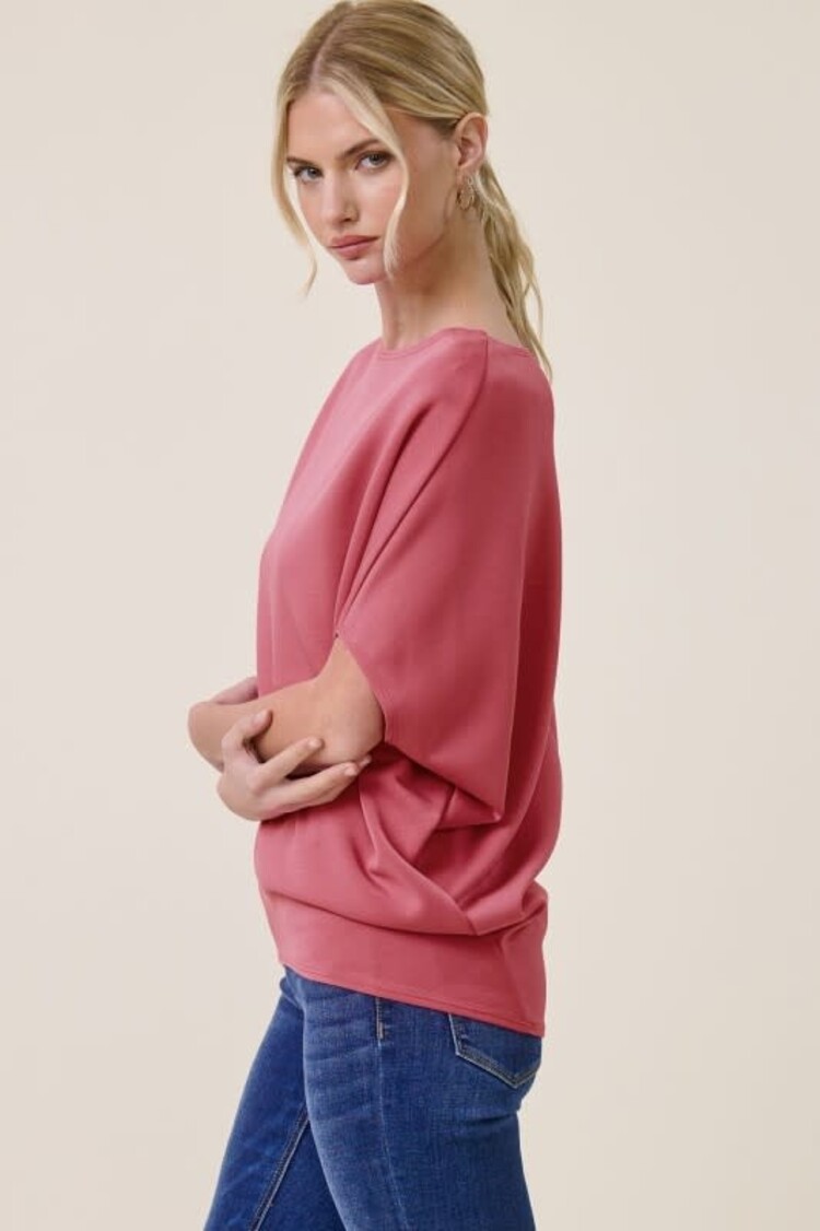 Short Sleeve Scuba Dolman Top