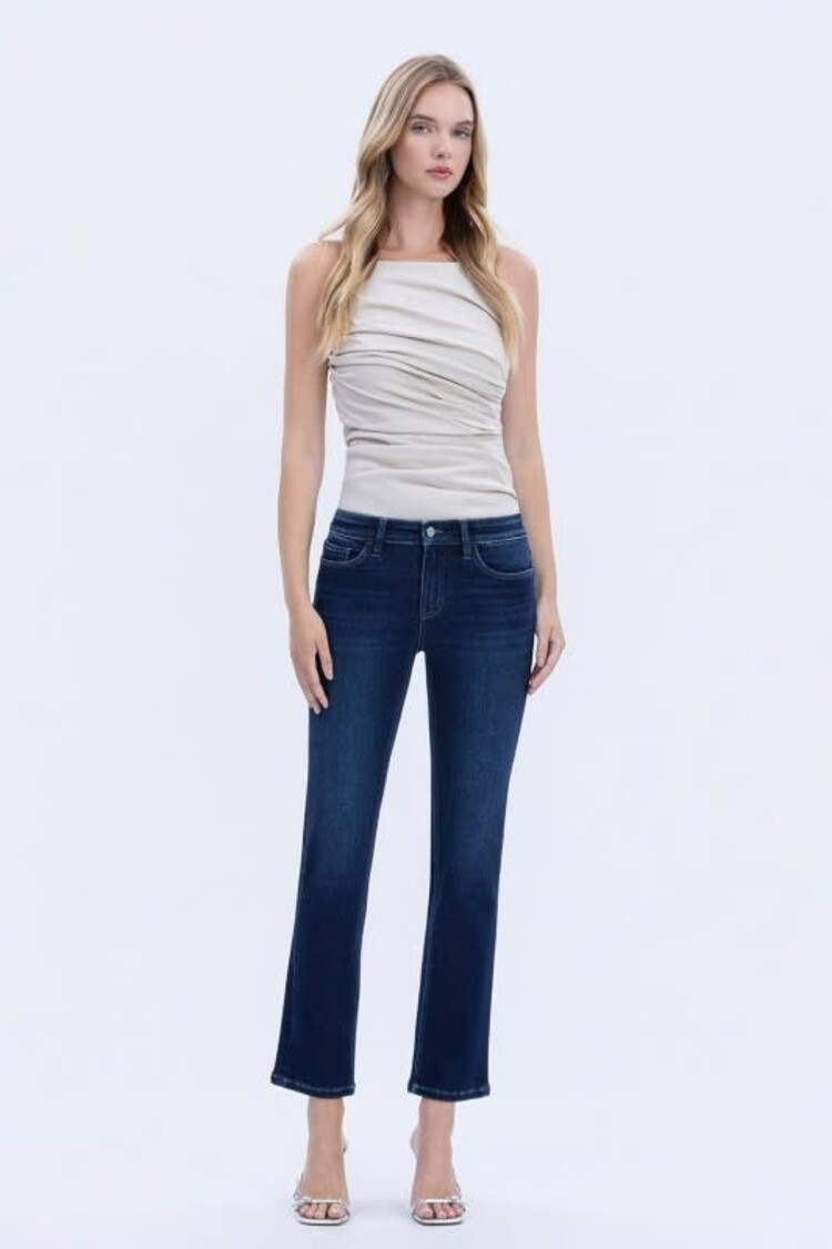 Mid Rise Ankle Slim Denim Pants