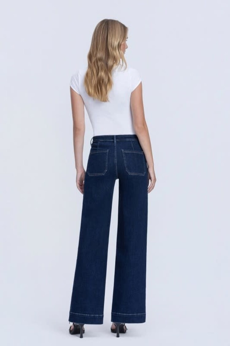 High Rise Wide Leg Denim Pants