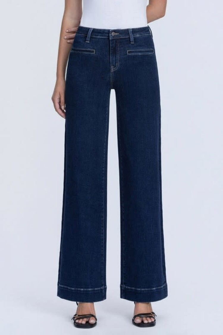High Rise Wide Leg Denim Pants