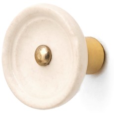 White Gold Ceramic Button Knob