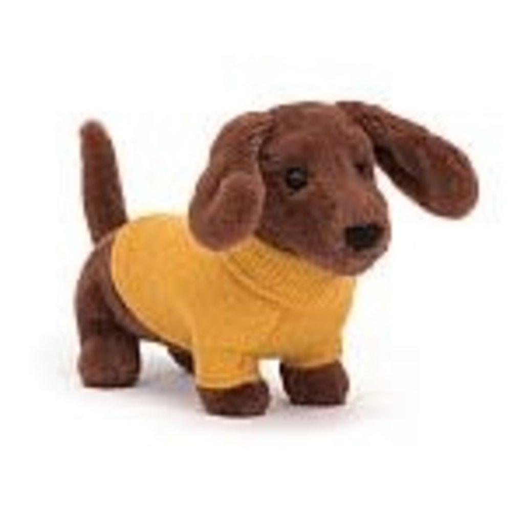 JellyCat Jellycat Sweater Sausage Dog Yellow