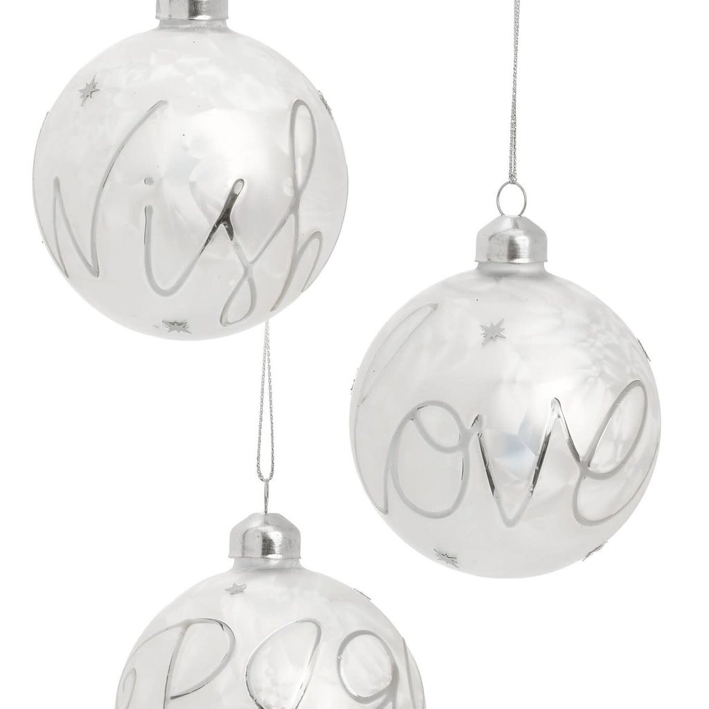 Xmas Ornament Silver/words