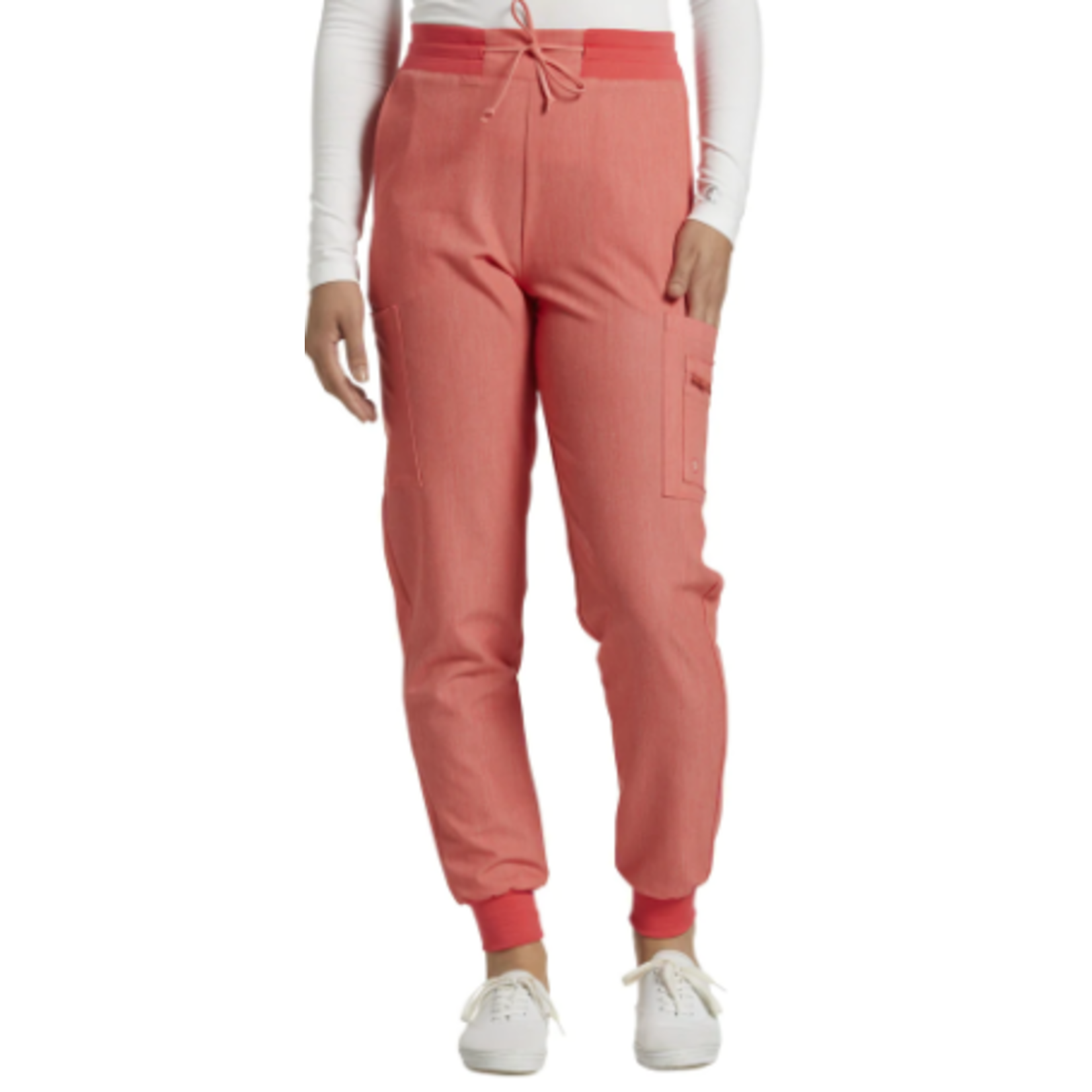 380P Zipped White Cross V-Tess Women's Petite Jogger Pant