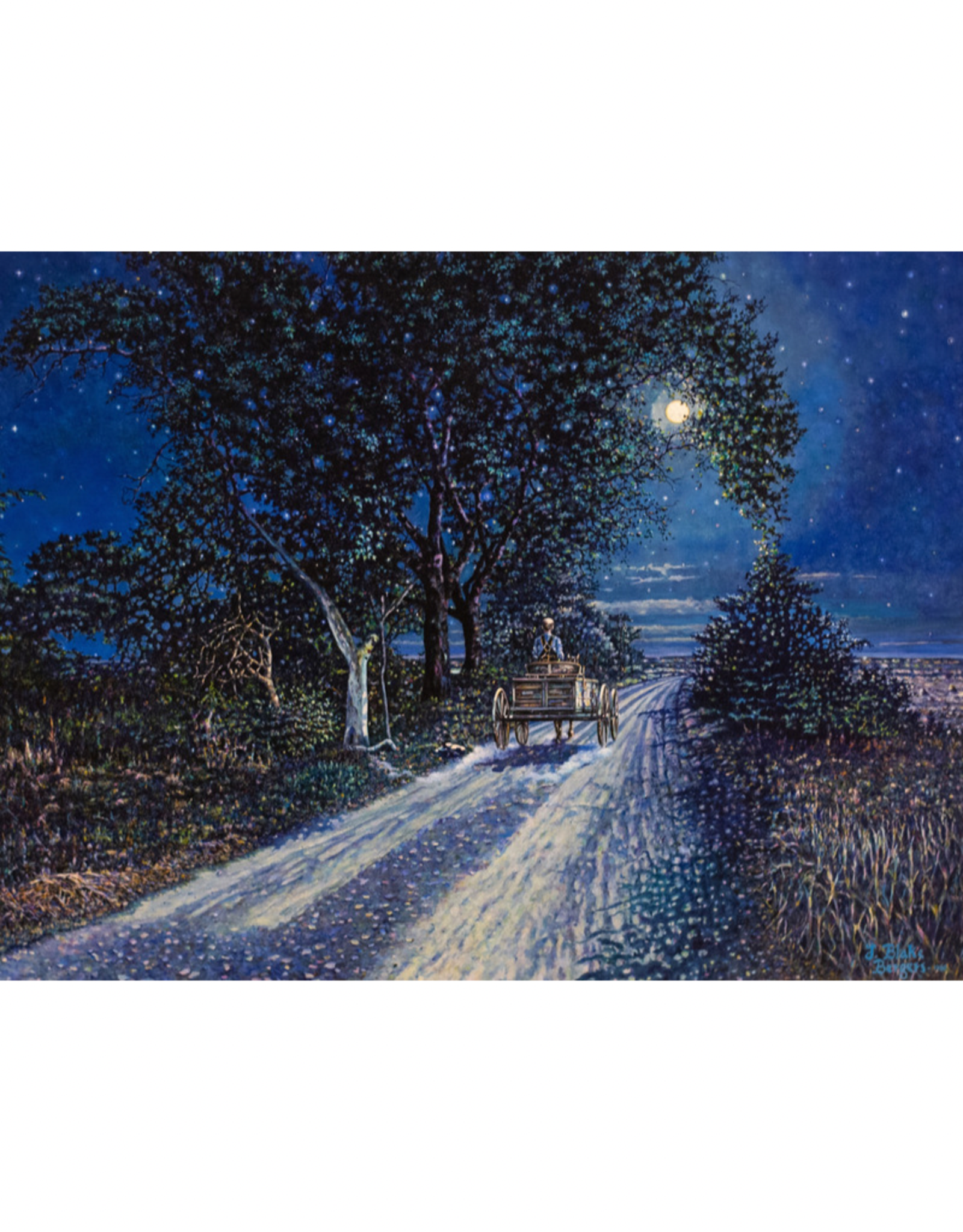 Consignment John Bergers Print: Moonlit Roads