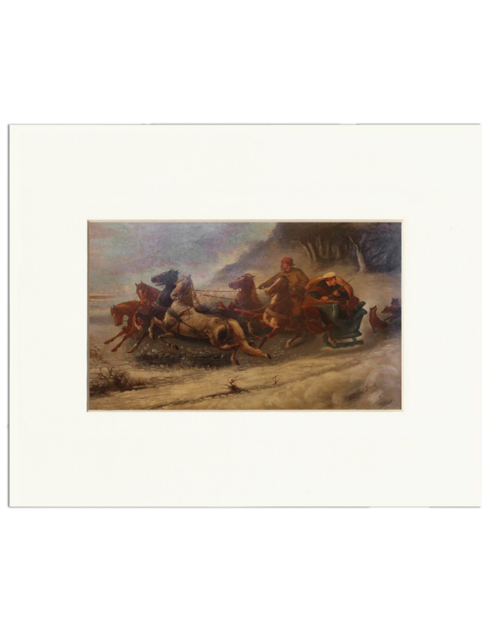 Sleigh With Trailing Wolves Print