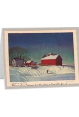 Set Nebraska Farm in Winter Holiday Card Set