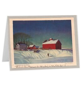 Set Nebraska Farm in Winter Holiday Card Set