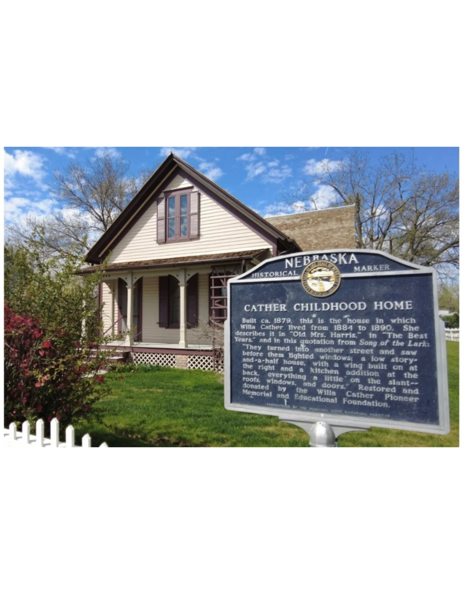 Willa Cather Childhood Home Postcard