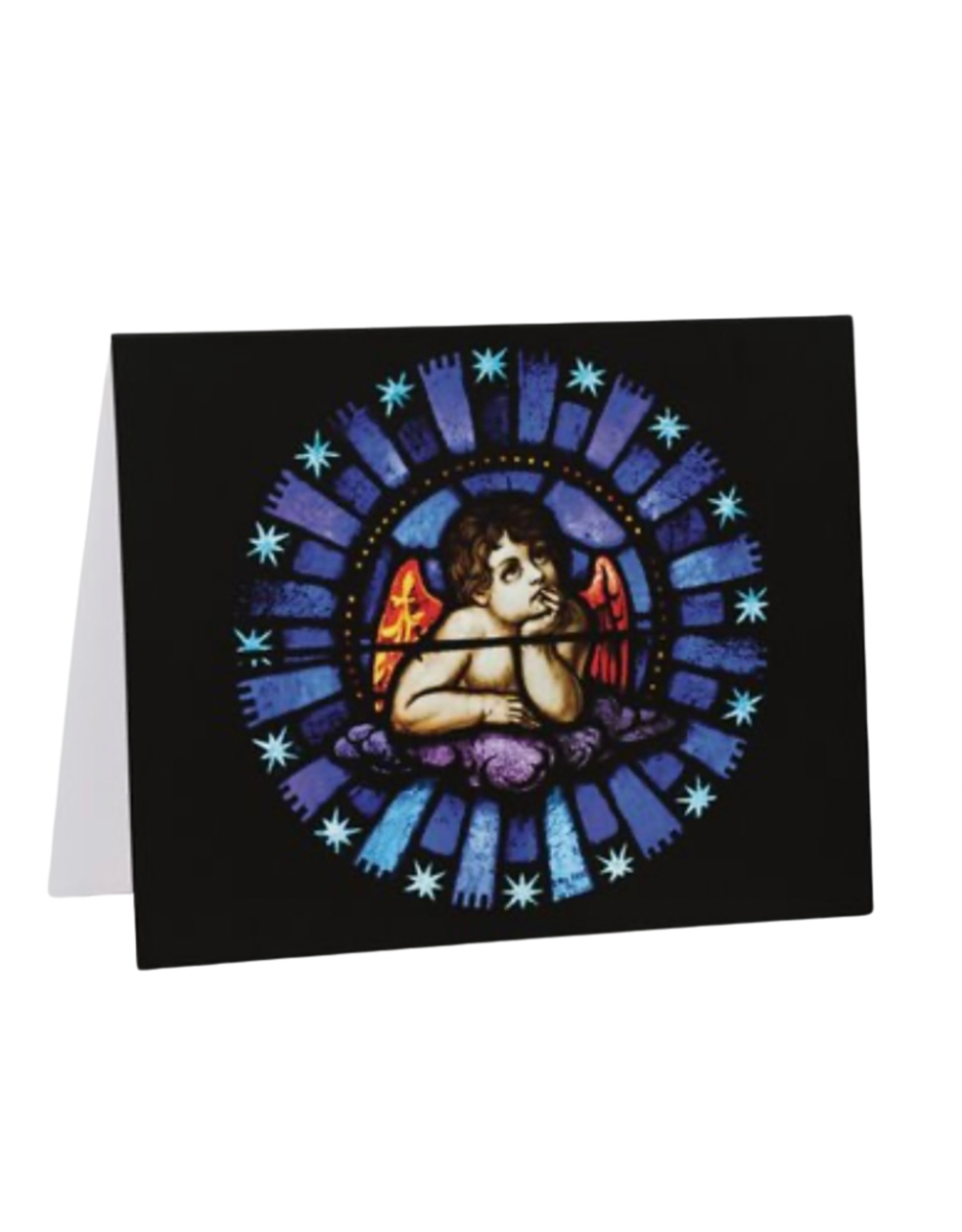 Set Stained Glass Angel Window Holiday Cards (6)